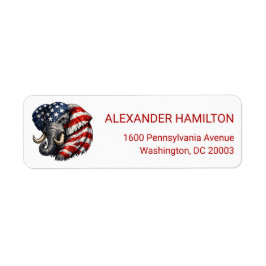 Americana Elephant Flag Return Address