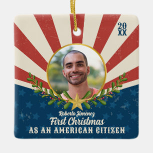 Americana Erstes Weihnachten - Geschenk der US-Bür Keramikornament
