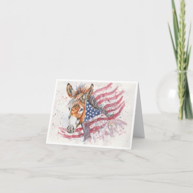Americana Esel von Sherry Karte (Vorderseite)