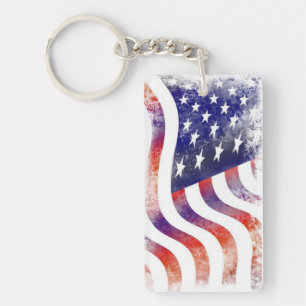 Americana-Flagge 2-seitiges Schlüsselanhänger