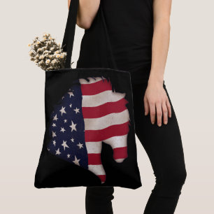 Americana-Flagge Pferdekopf-Silhouette