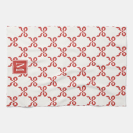 Americana Folk Art Red Bow Quilt Pattern Geschirrtuch