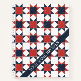 Americana Folk Art Star Quilt Pattern Recipe Notizbuch