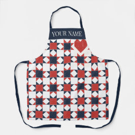 Americana Folk Art Star Quilt Pattern Schürze