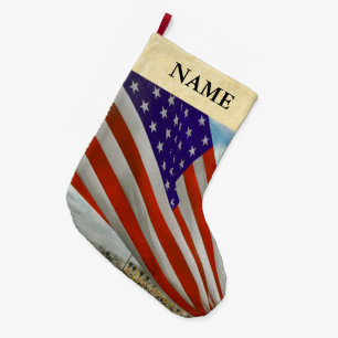 Americana - Fort Hood TX - Die Flagge entfaltet si Großer Weihnachtsstrumpf