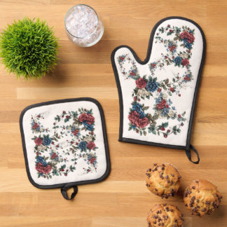 Americana Garden Patriot Rosen Ofenhandschuh & Topflappen-Set