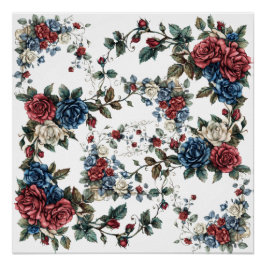 Americana Garden Patriot Rosen Poster