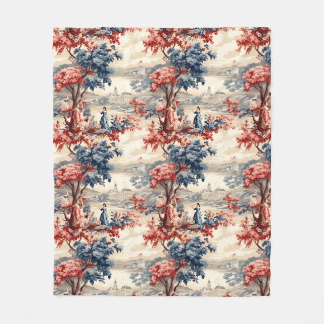 Americana-Garten-Toile  Fleecedecke (Vorderseite)