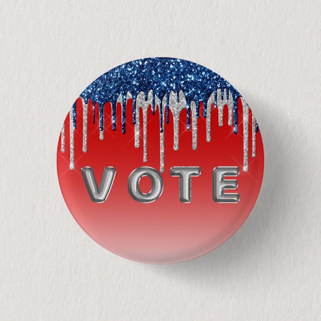 Americana Glitter Drip Vote Button (Vorderseite)