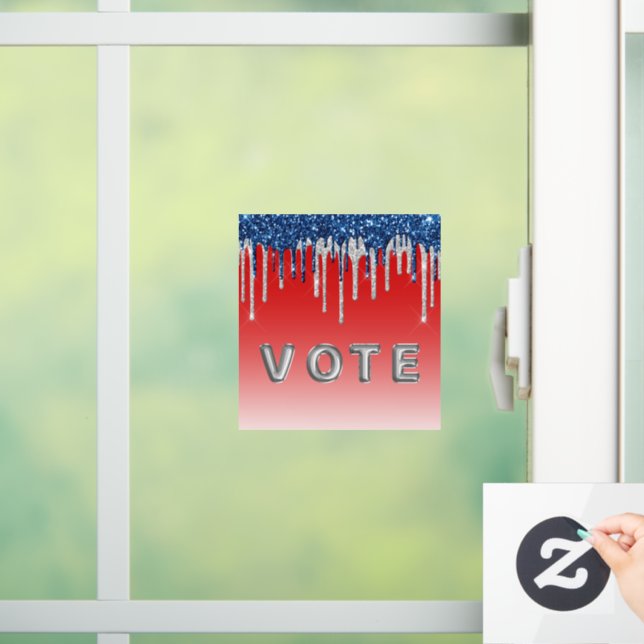 Americana Glitter Drip Vote Fensteraufkleber (Zuhause)