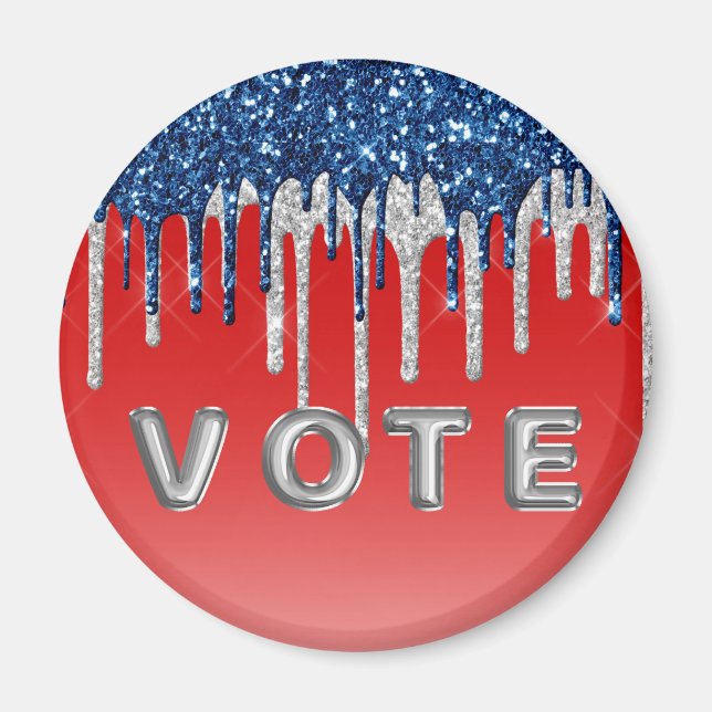 Americana Glitter Drip Vote Magnet (Vorne)