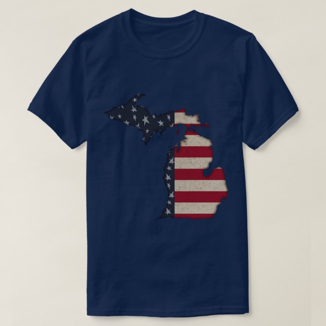 Americana Grunge Michigan | Vorder- und Rückseite T-Shirt (Design vorne)