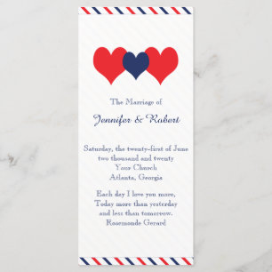 Americana Hearts Wedding Program Programm