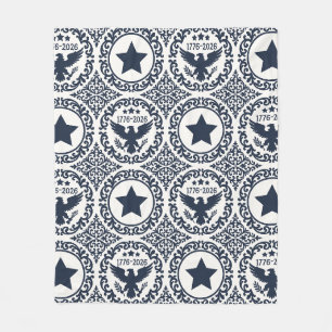 Americana Heritage Eagle Medaillon (Navy Creme) Fleecedecke