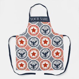 Americana Heritage Eagle Medallion -Navy Red Cream Schürze