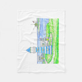 Americana Lighthouse Baby Fleece Blanket