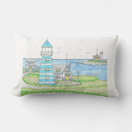Americana Lighthouse Lumbar Pillow Kissen Für Draußen