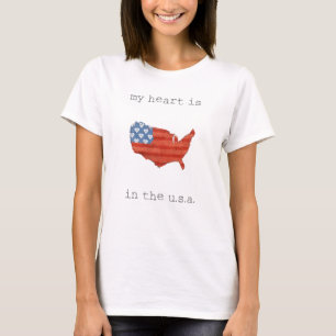 Americana Mein Herz ist in der US-Karte T-Shirt
