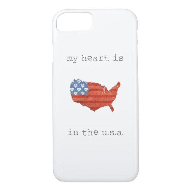 Americana| mein Herz ist in der USA-Karte Case-Mate iPhone Hülle (Rückseite)