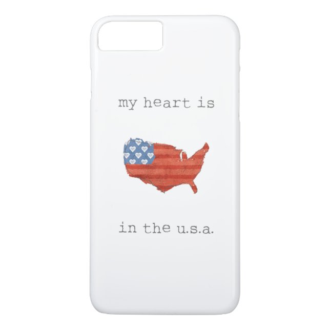 Americana| mein Herz ist in der USA-Karte Case-Mate iPhone Hülle (Rückseite)