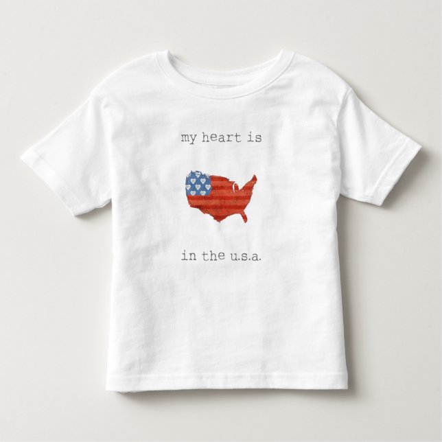 Americana| mein Herz ist in der USA-Karte Kleinkind T-shirt (Vorderseite)