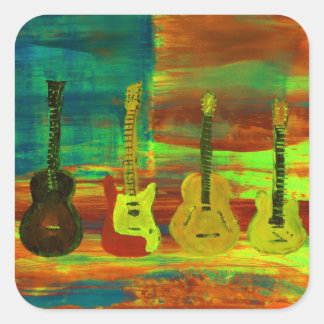 Americana Music Quadratischer Aufkleber
