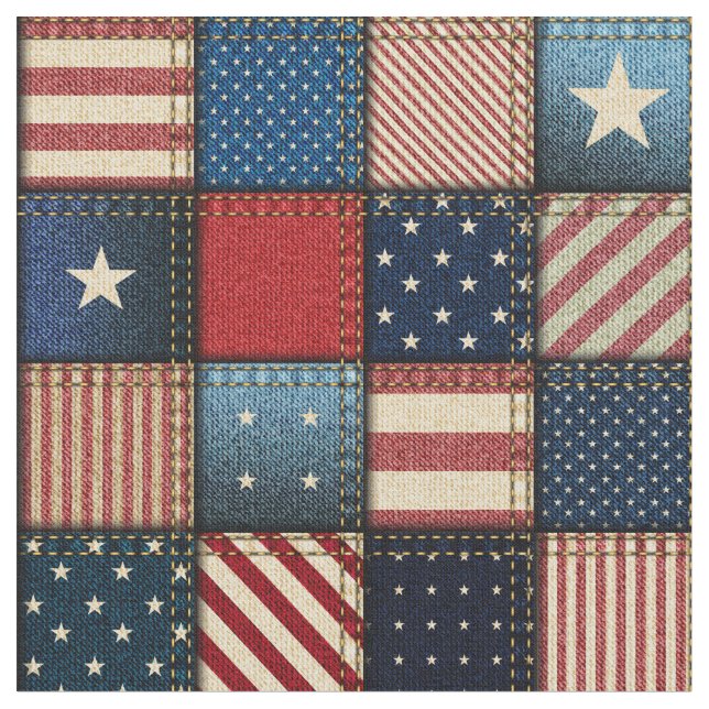 Americana Patchwork Image Fabric Stoff (Nahaufnahme)