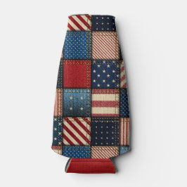 Americana Patriotic Patchwork Image Flaschenkühler