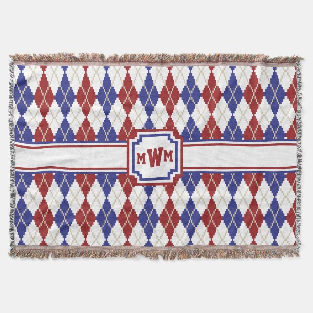 Americana Raute Throw Blanket Decke (Vorderseite)