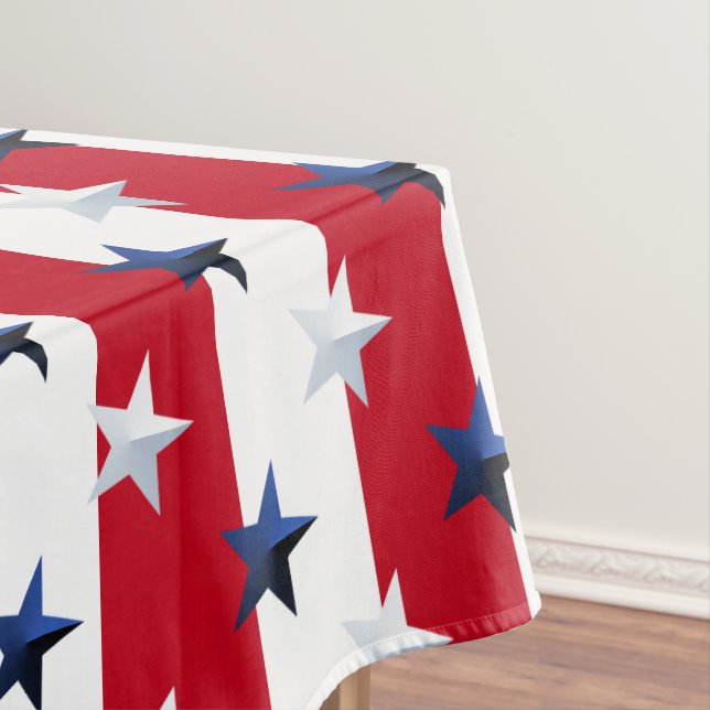Americana Red White Blue Stars And Stripes Tischdecke (Beispiel)