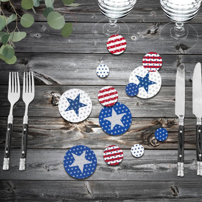 Americana Red White Blue Stars Stripes Celebration Konfetti (Von Creator hochgeladen)