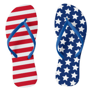 Americana Red White Blue US Flagge Flip Flops