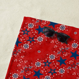 Americana Red, White und Blue Bandana Beach Handtu Strandtuch
