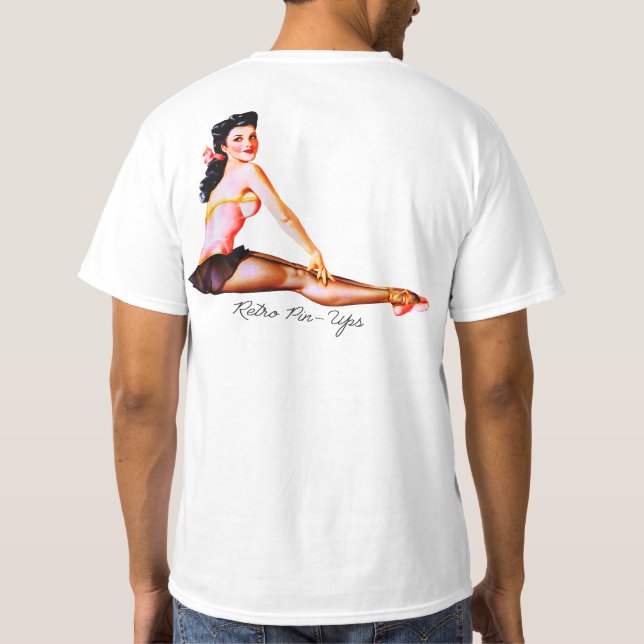 Americana Retro Button Up Girl Ballerina T-Shirt (Rückseite)