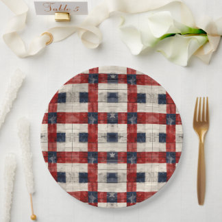 Americana Rot Weiß Blau Papierplatten Pappteller