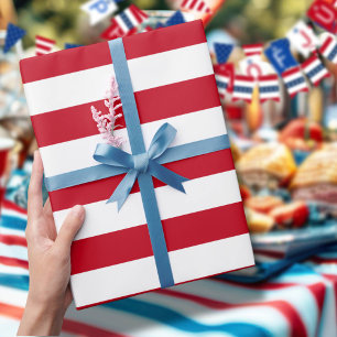Americana Rot-Weiß-Streifen Geschenkpapier Set