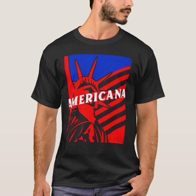 Americana Statue of Liberty BJJ Jiu Jitsu MMA Figh T-Shirt (Vorderseite)