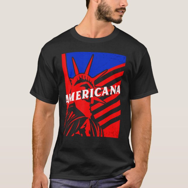 Americana Statue of Liberty BJJ Jiu Jitsu MMA Figh T-Shirt (Vorderseite)