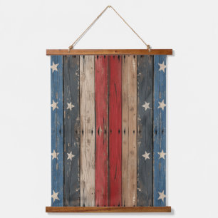 Americana/Sterne Streifen/Patriotisch Wandteppich Mit Holzrahmen