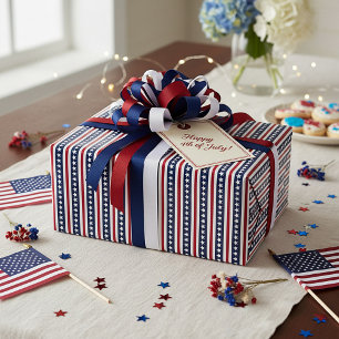Americana Sterne und Streifen  Geschenkpapier
