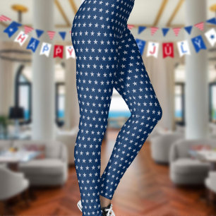 Americana Sternenbesetzte silberne Sterne auf navy Leggings
