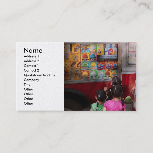 Americana - Umhüllungsschokoladen-Eiscreme Visitenkarte (Vorderseite)