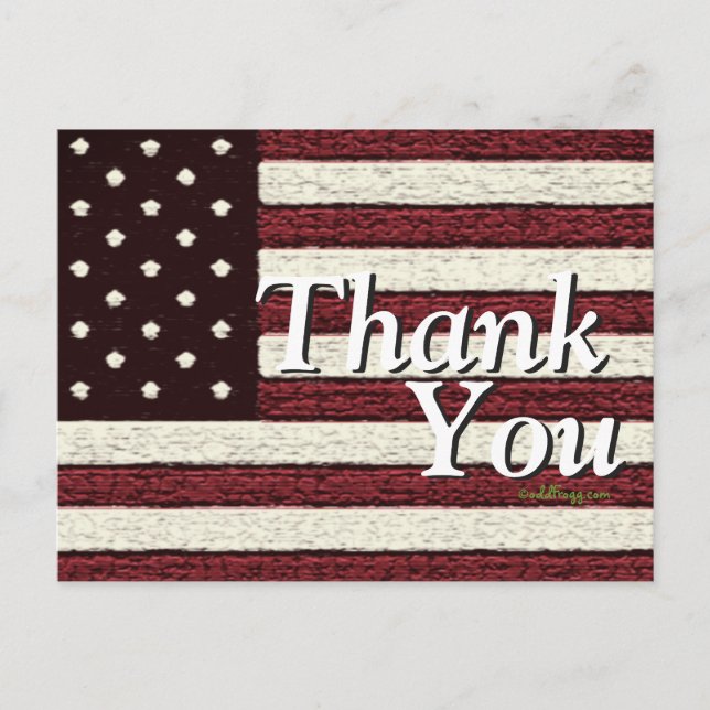 Americana USA US Flagge Danke Postcard Postkarte (Vorderseite)
