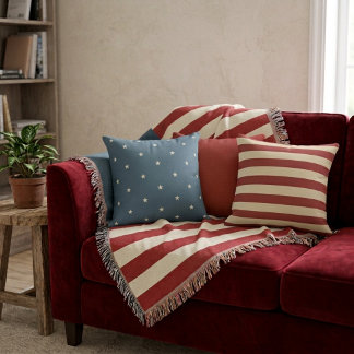 Americana Vintage 13 Flag Streifen Decke
