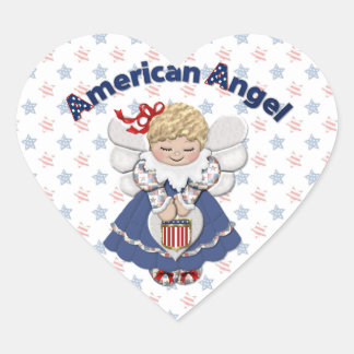 Americanangel Herz-Aufkleber