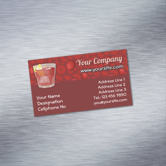 Americano-Cocktail Magnetische Visitenkarte (Beispiel)