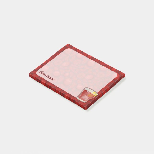 Americano Cocktail Post-it Klebezettel (angewinkelt)