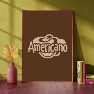 Americano Kaffee-Typografie Retro-Kunstposter Poster