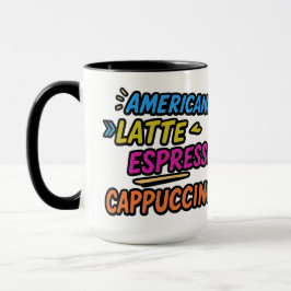 Americano Latte Espresso Cappuccino Lustiger Kaffe Tasse