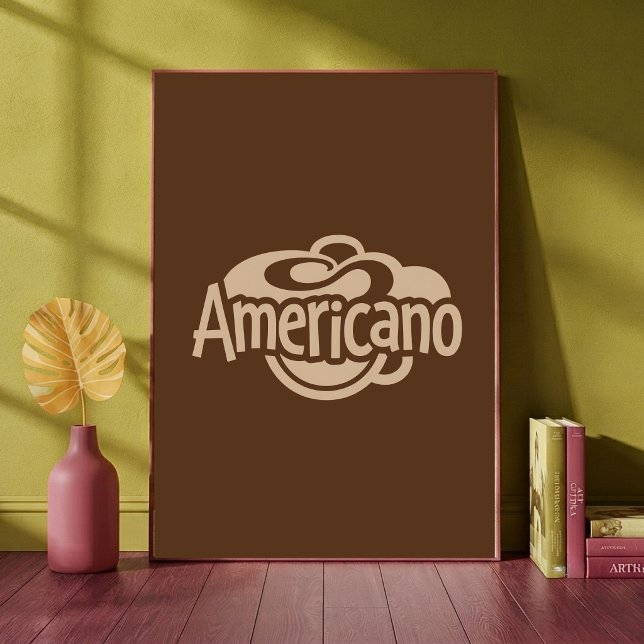 Americano Retro-Kaffeetasse Typografische Kunst Ca Poster (Von Creator hochgeladen)